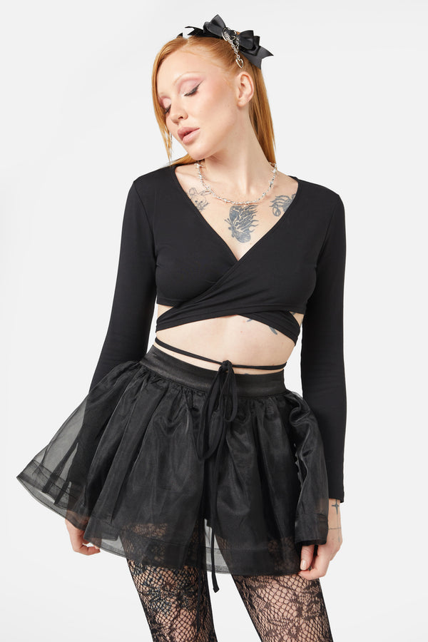 Dangerfield - Slumber Party Wrap Top - black