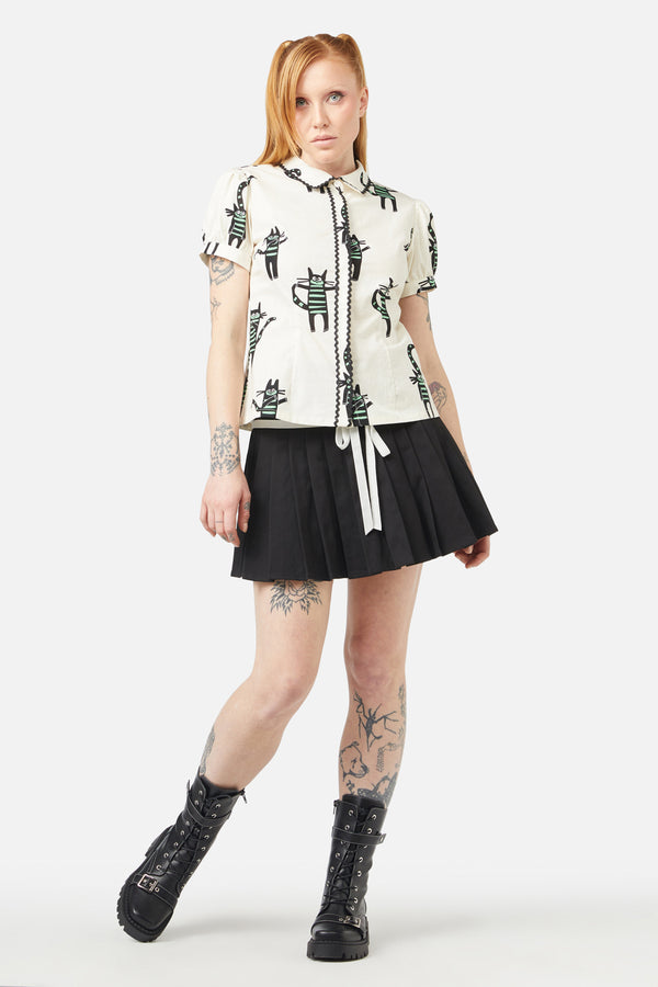 Dangerfield - Peculiar Puss Blouse - cream