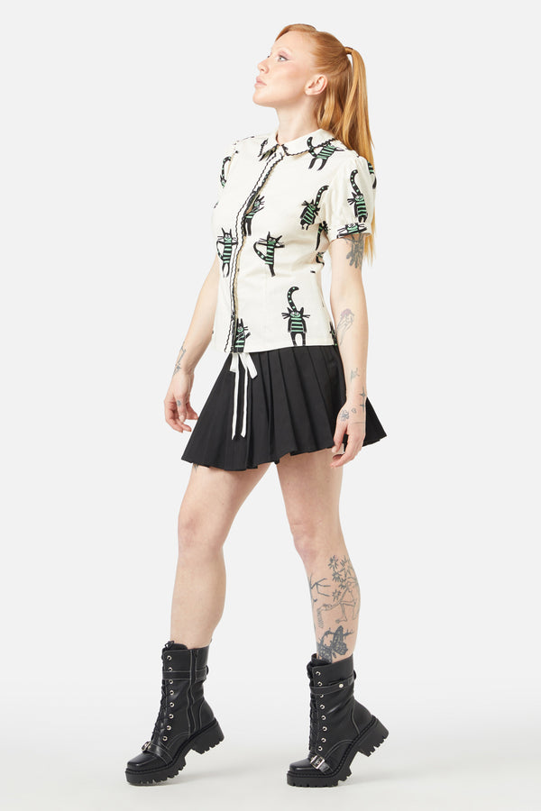 Dangerfield - Peculiar Puss Blouse - cream