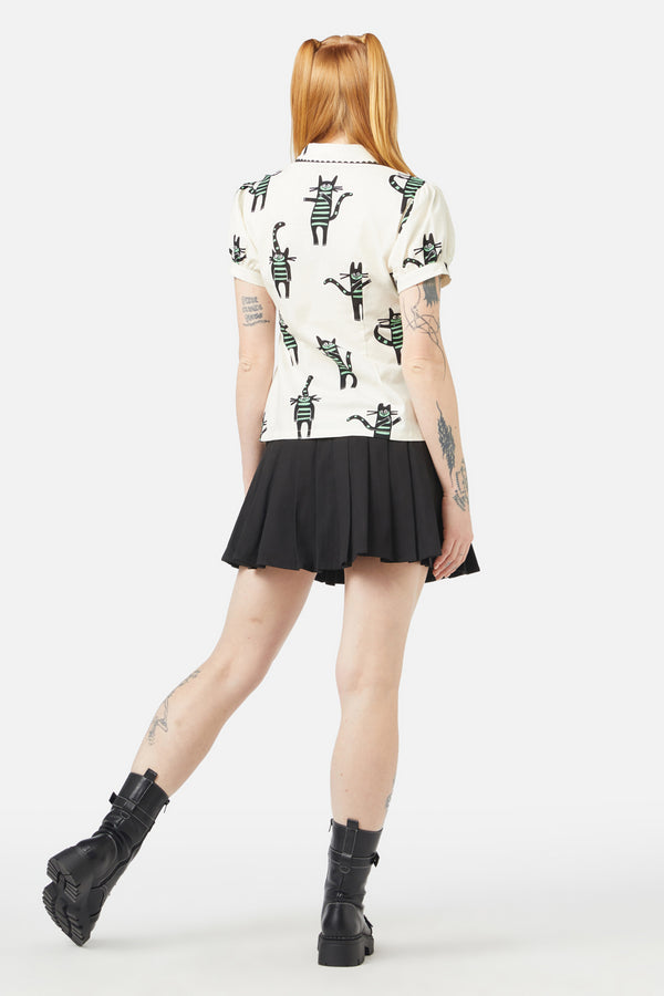 Dangerfield - Peculiar Puss Blouse - cream