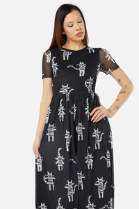 Dangerfield - Peculiar Puss Mesh Dress - black