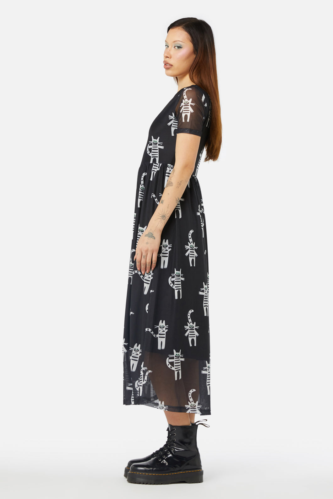 Dangerfield - Peculiar Puss Mesh Dress - black