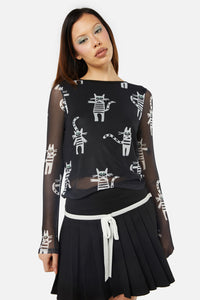 Dangerfield - Peculiar Puss Top - black