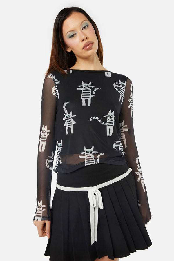 Dangerfield - Peculiar Puss Top - black