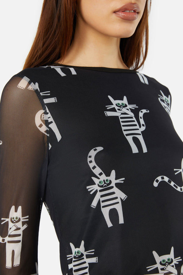 Dangerfield - Peculiar Puss Top - black