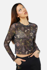 Dangerfield - Old World Mesh Top - black