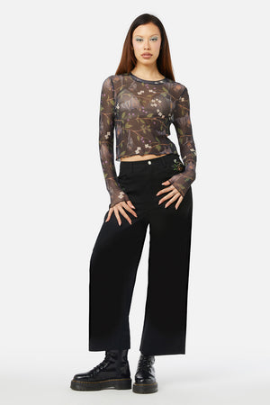 Dangerfield - Old World Mesh Top - black