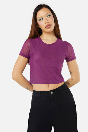 Dangerfield - Night Sky Mesh Top - purple