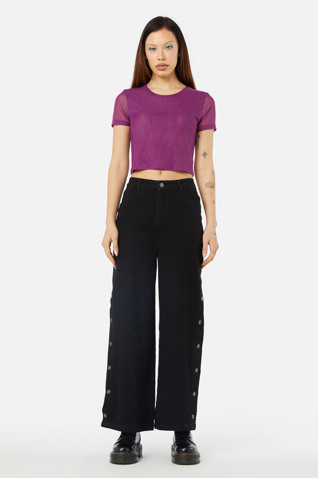 Dangerfield - Night Sky Mesh Top - purple