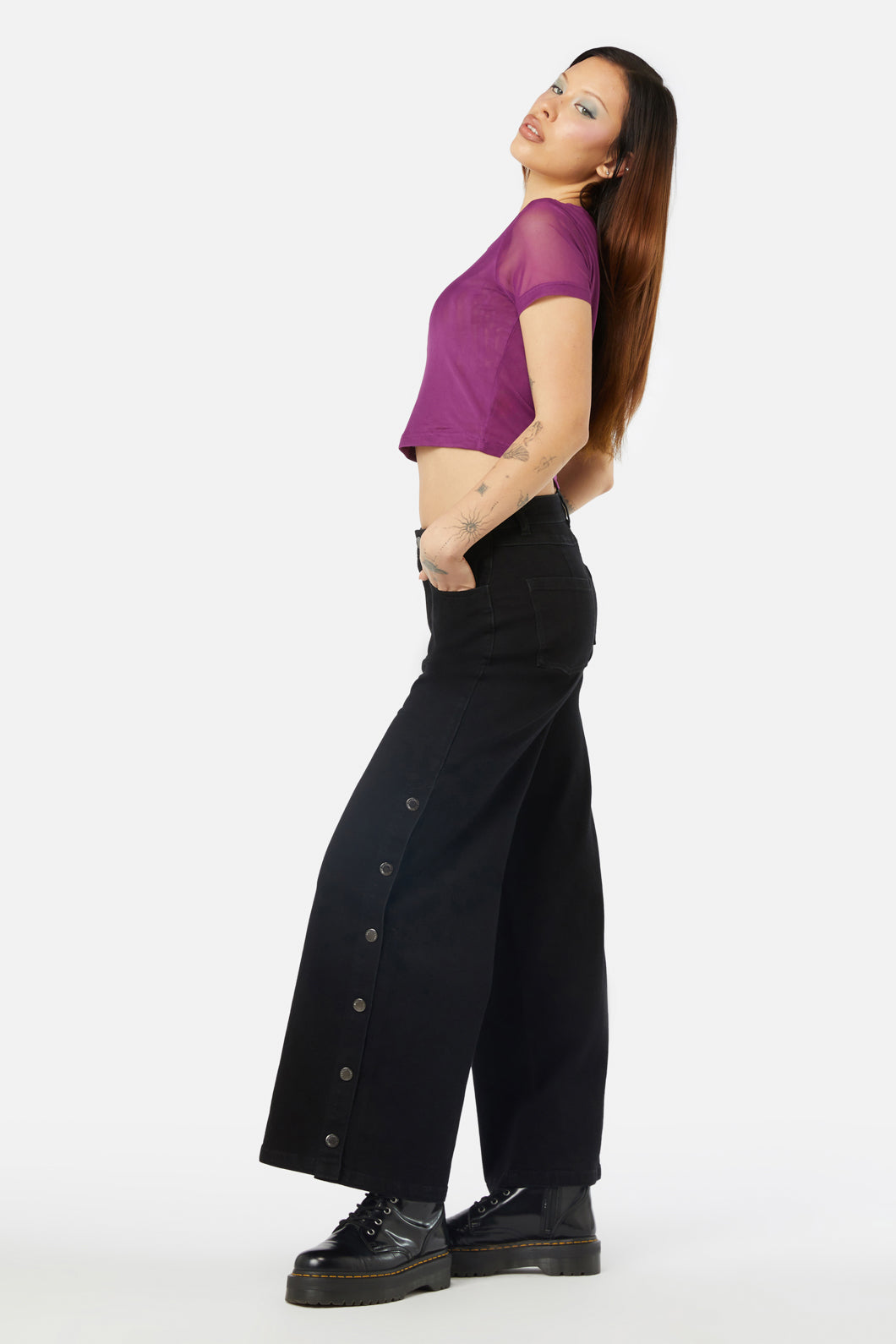 Dangerfield - Night Sky Mesh Top - purple