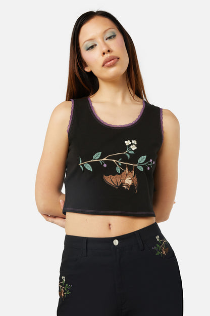 Dangerfield - Old World Embroidered Tank - black
