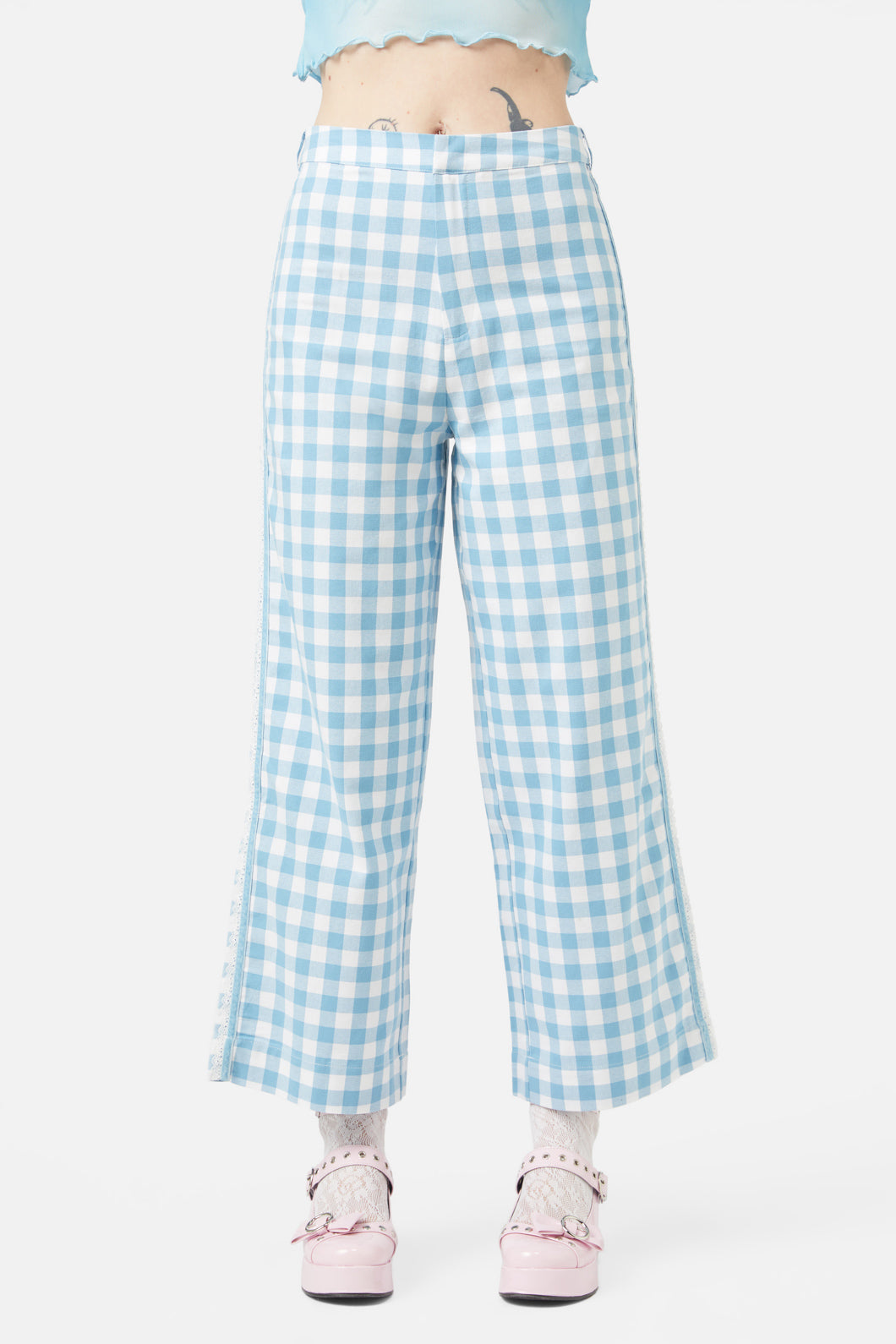 Dangerfield - Catrina Gingham Pants - blue