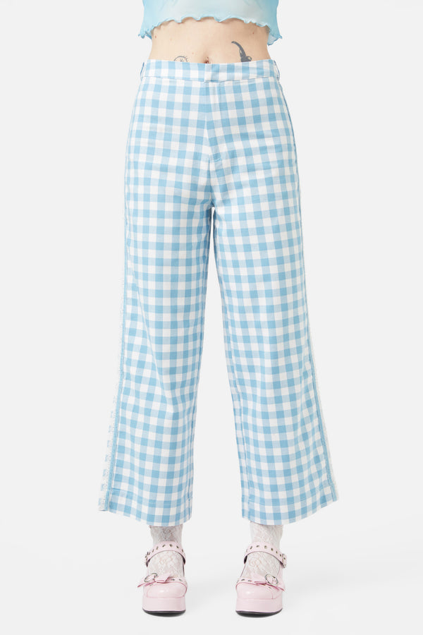 Dangerfield - Catrina Gingham Pants - blue