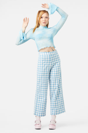 Dangerfield - Catrina Gingham Pants - blue