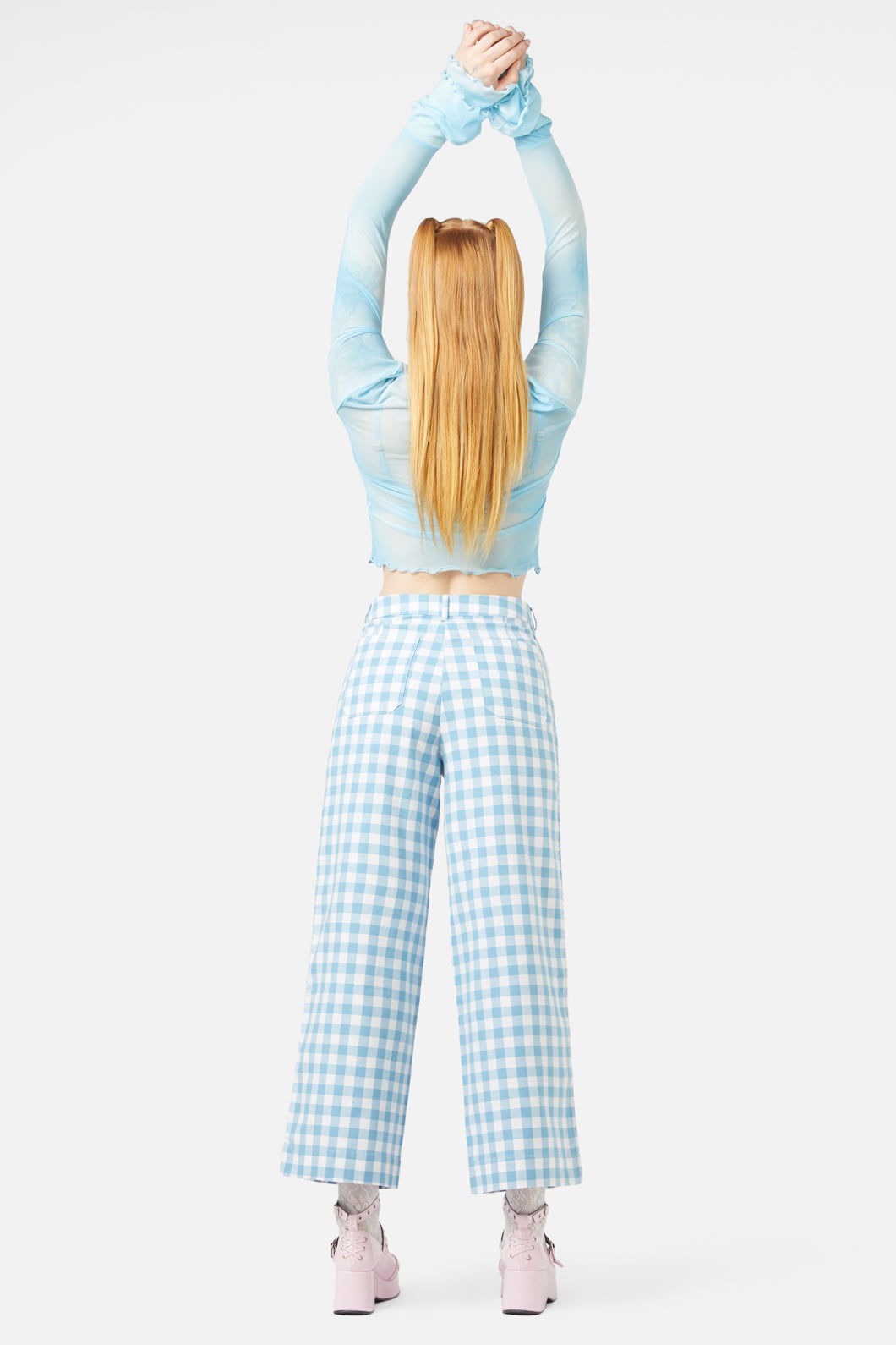 Dangerfield - Catrina Gingham Pants - blue
