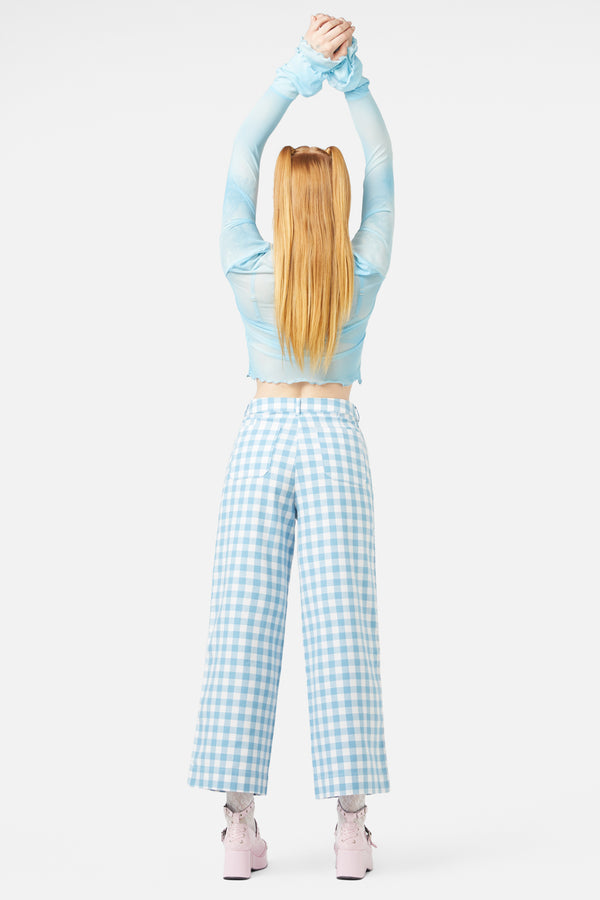 Dangerfield - Catrina Gingham Pants - blue