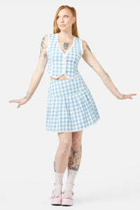 Dangerfield - Catrina Gingham Skirt - blue