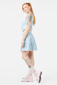 Dangerfield - Catrina Gingham Skirt - blue