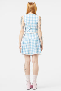 Dangerfield - Catrina Gingham Skirt - blue