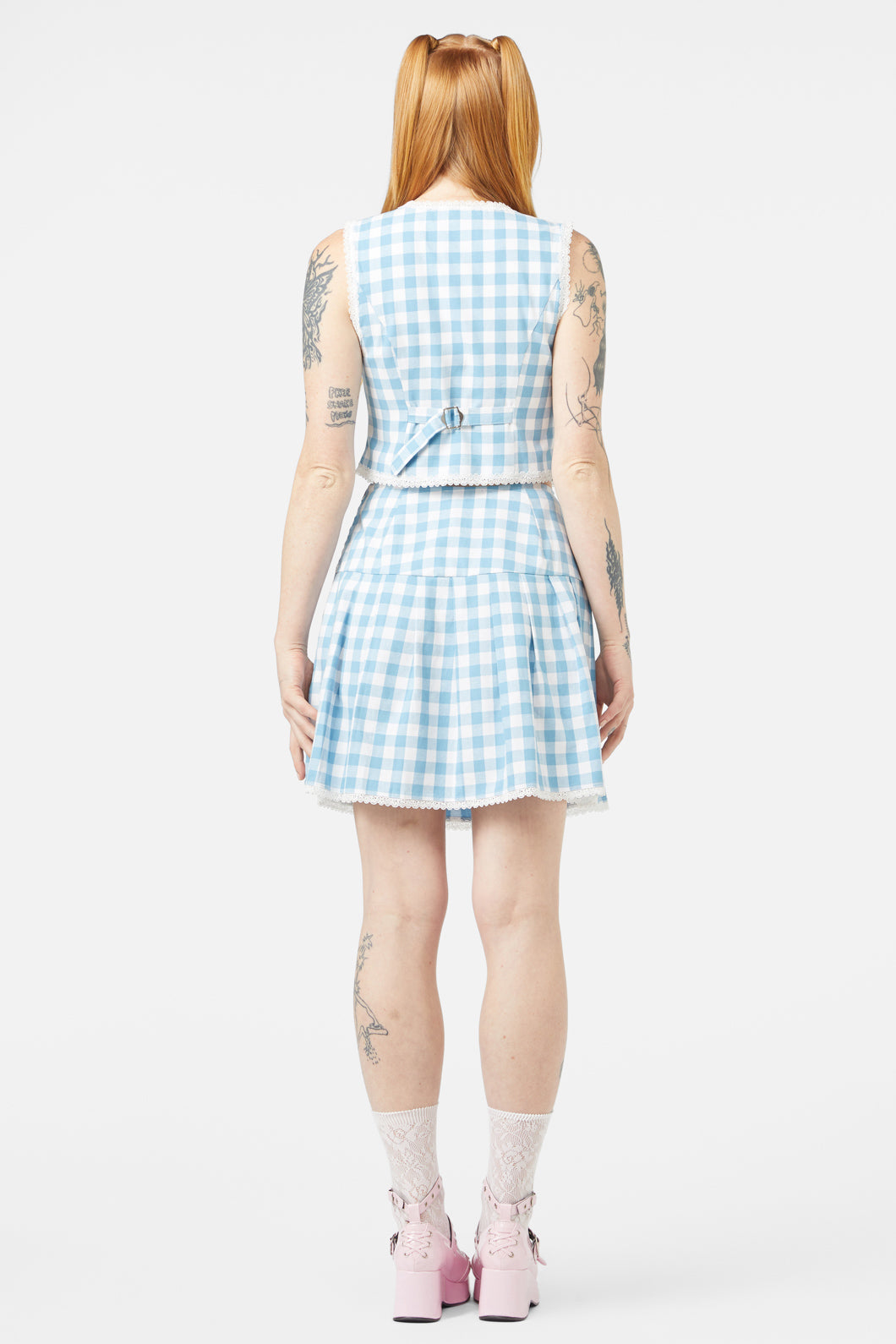 Dangerfield - Catrina Gingham Skirt - blue