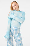 Dangerfield - Sky Gradient Mesh Top - blue