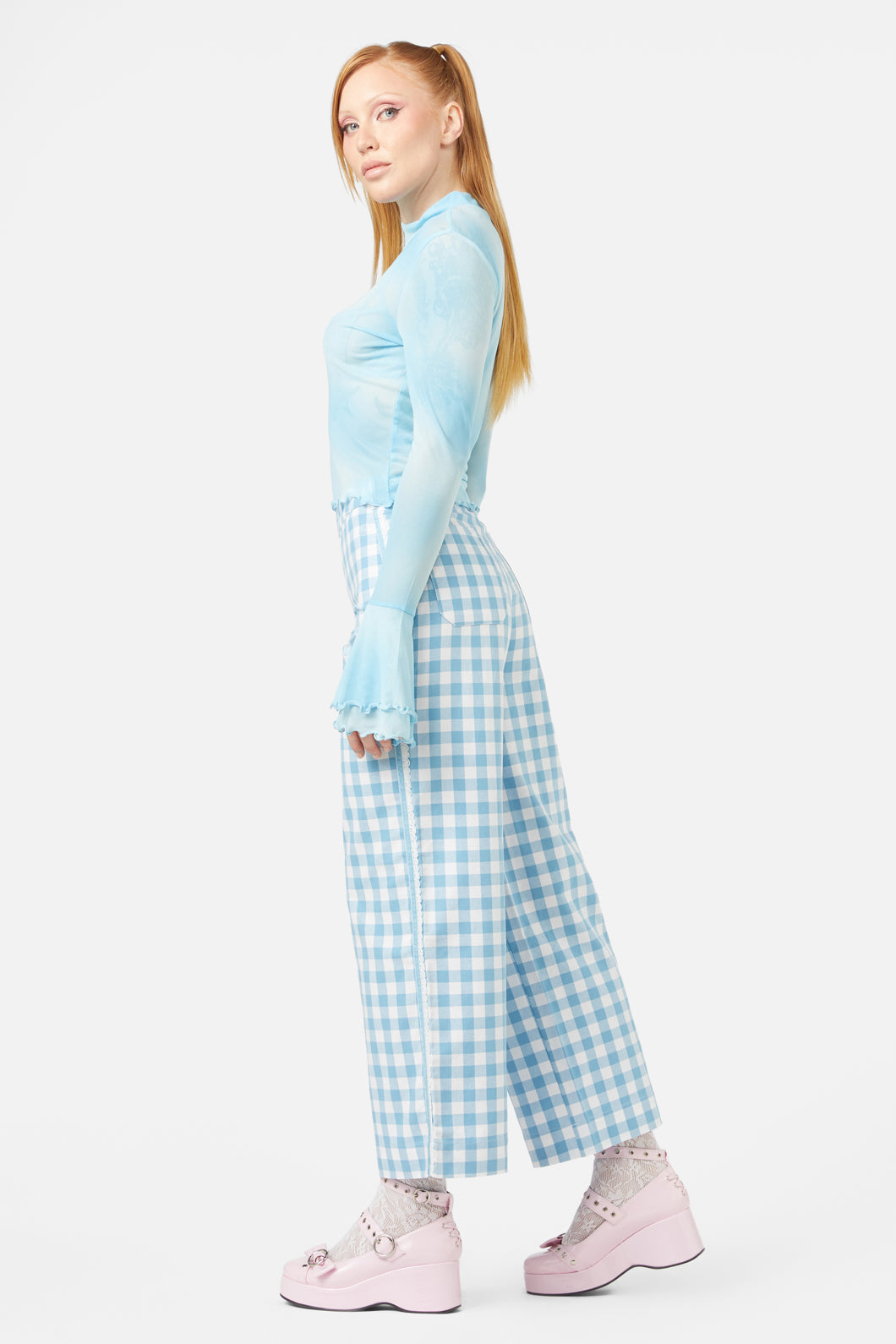 Dangerfield - Sky Gradient Mesh Top - blue