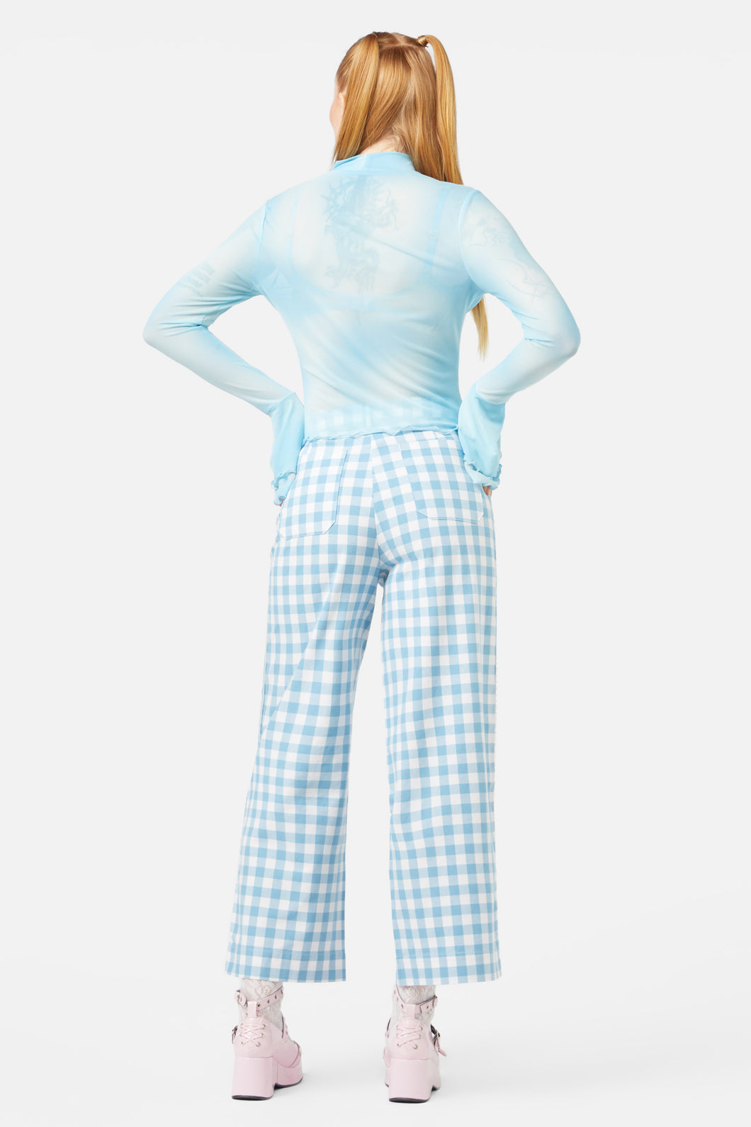 Dangerfield - Sky Gradient Mesh Top - blue