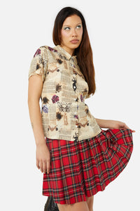 Dangerfield - Ruled Journal Blouse - cream