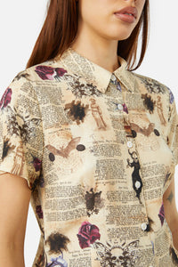 Dangerfield - Ruled Journal Blouse - cream