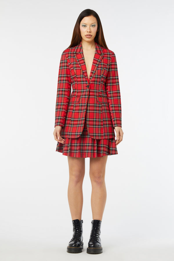 Dangerfield - Chosen Tartan Blazer - red