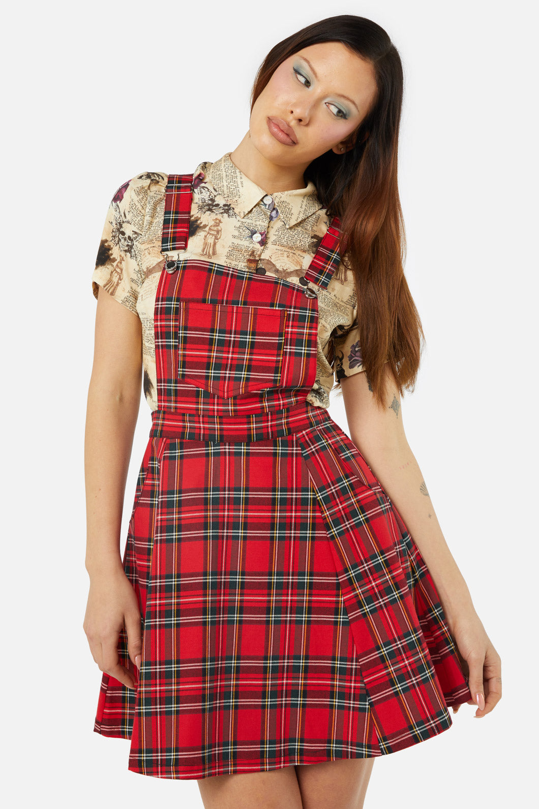 Dangerfield - Chosen Tartan Pinafore - red