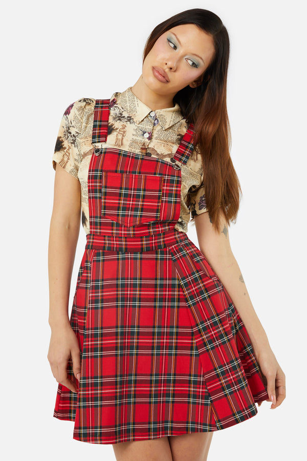 Dangerfield - Chosen Tartan Pinafore - red