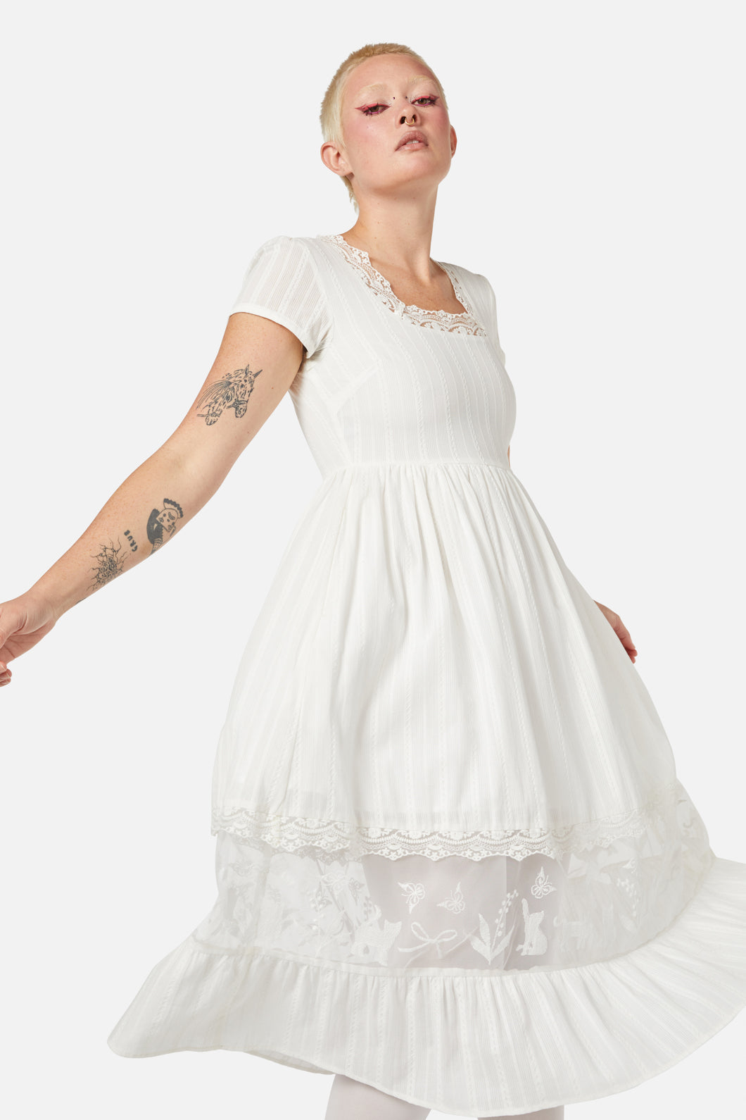 Dangerfield - Catnip Lace Dress - cream