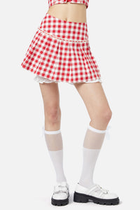 Dangerfield - Jam Gingham Bloomer Skort - red