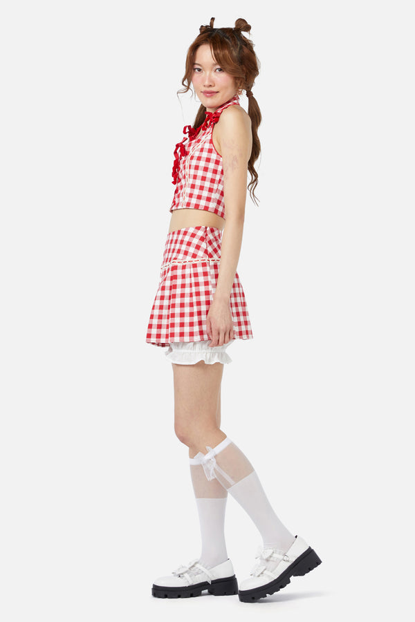 Dangerfield - Jam Gingham Bloomer Skort - red
