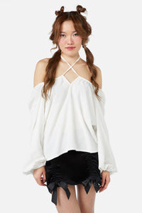 Dangerfield - Keep Sake Billow Blouse - white