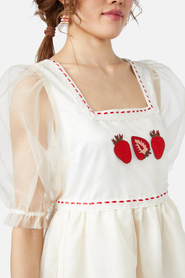 Dangerfield - Alfresco Babydoll Dress - cream