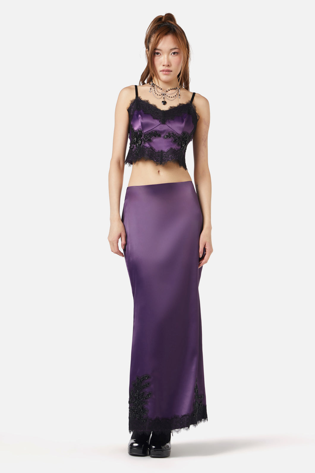 Dangerfield - Keepsake Satin Skirt - purple