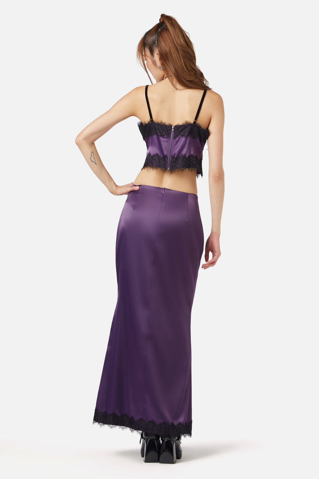 Dangerfield - Keepsake Satin Skirt - purple