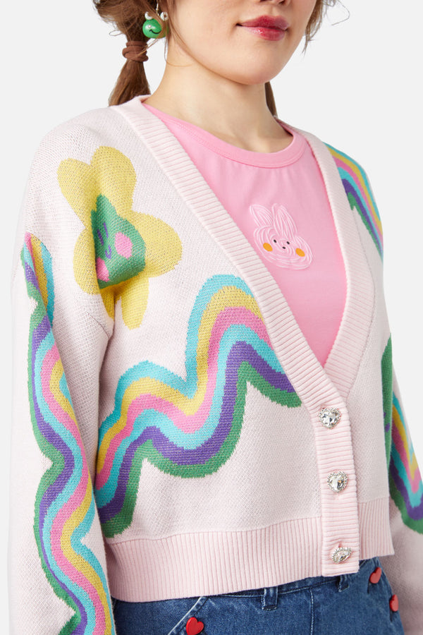 Dangerfield - Idolize Patch Cardi - pink