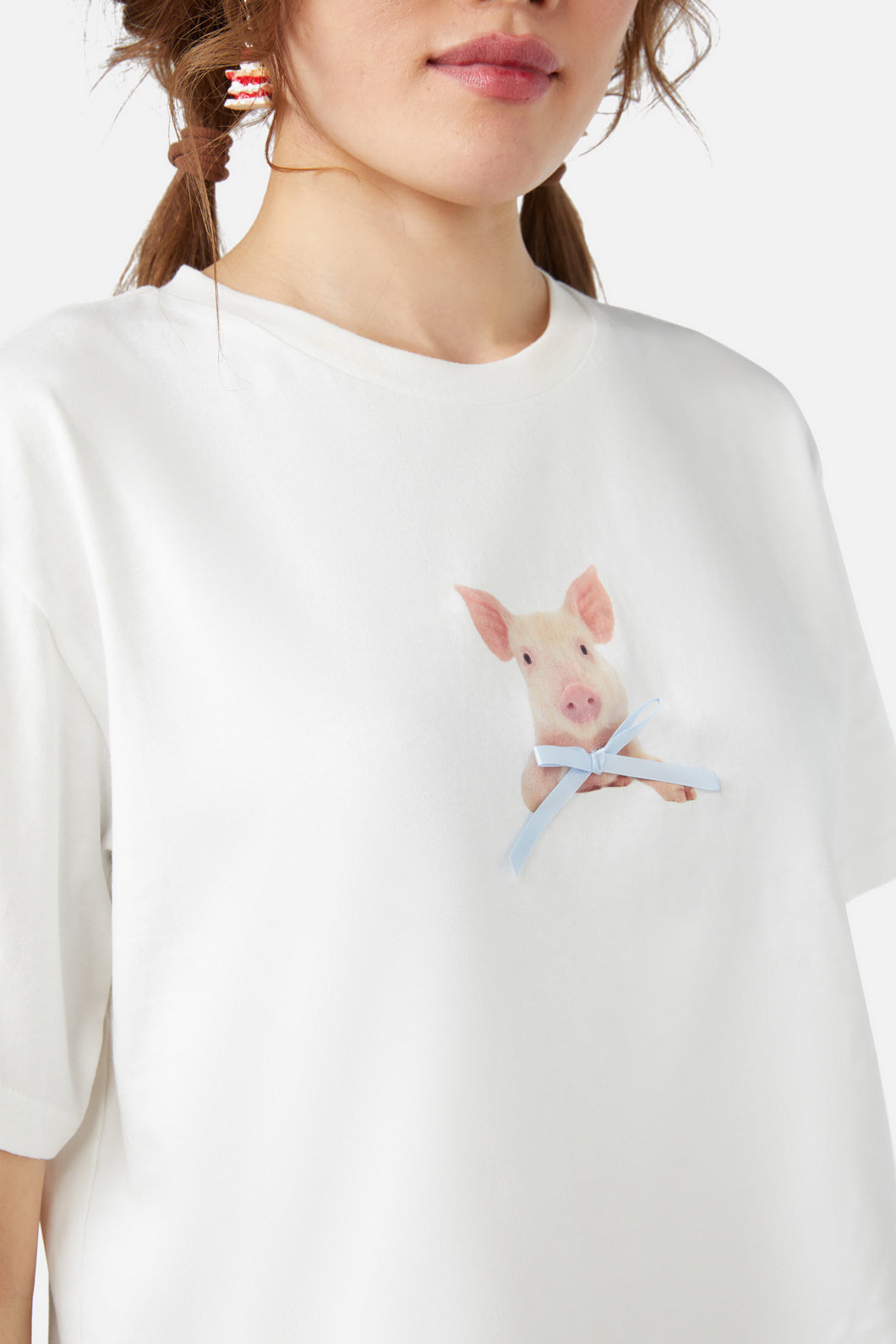 Dangerfield - Silly Babe Bow Tee - cream