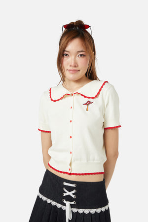 Dangerfield - Field Shroom Knit Top - cream