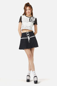 Dangerfield - Pleated Denim Skort - black