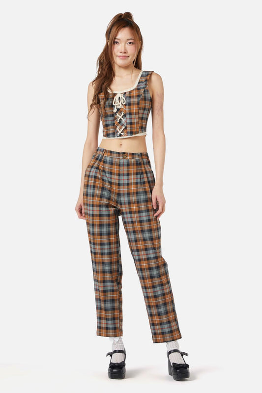 Dangerfield - Kit Tartan Pants - brown