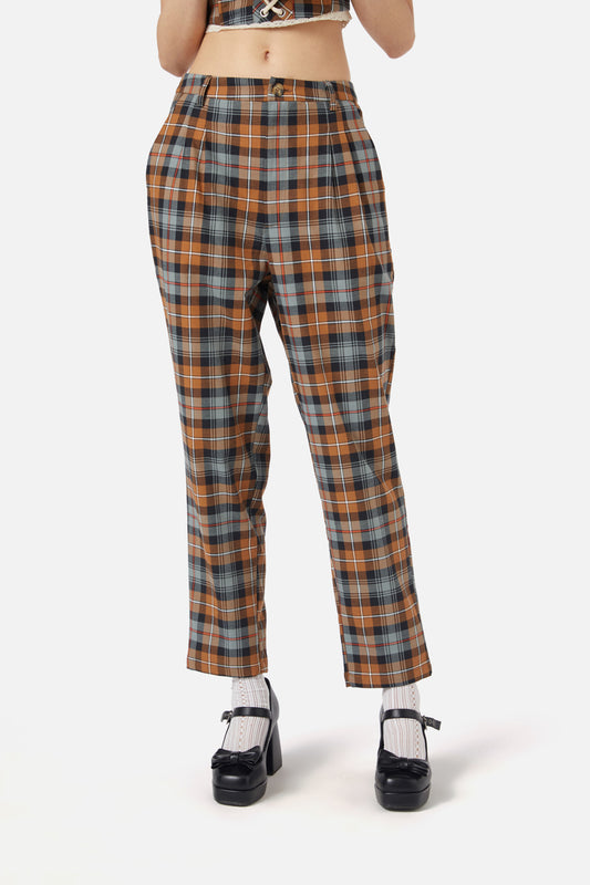 Dangerfield - Kit Tartan Pants - brown