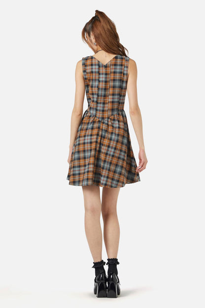 Dangerfield - Kit Tartan Corset Dress - brown