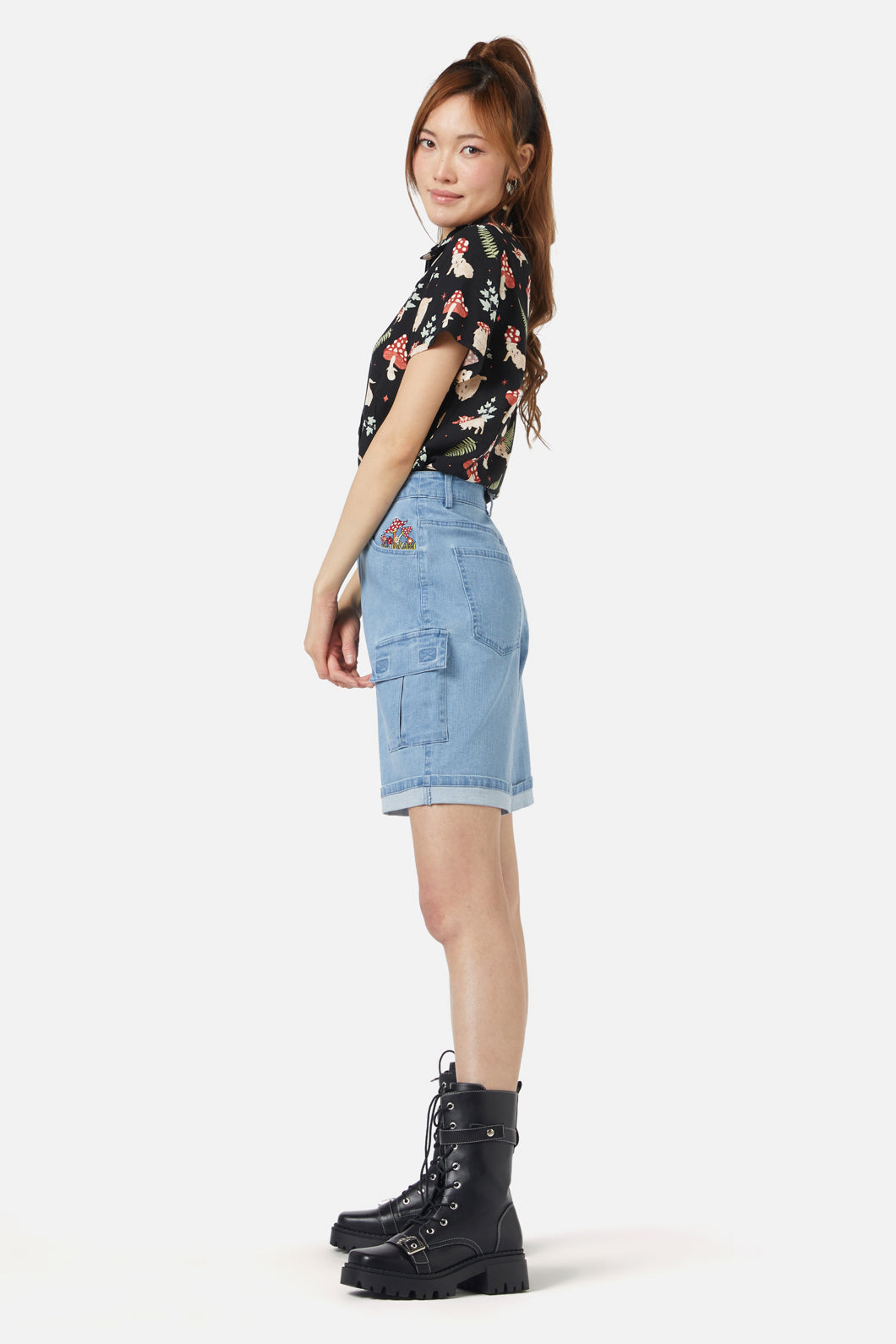 Dangerfield - Field Shroom Denim Shorts - blue