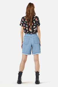 Dangerfield - Field Shroom Denim Shorts - blue