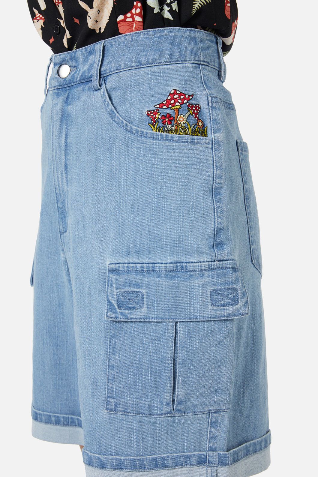 Dangerfield - Field Shroom Denim Shorts - blue