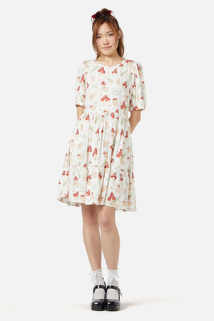 Dangerfield - Harmony Printed Dress - cream